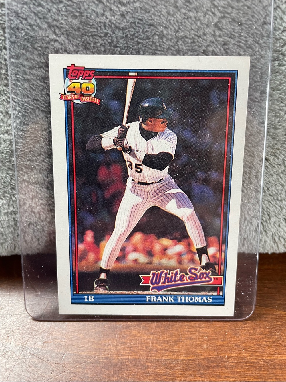 1991 Topps #79 Frank Thomas Chicago White Sox Baseball Card Protective Sleeve